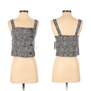 BP. Side Button Tank Size XXS Geometric Print Sleeveless Black White New